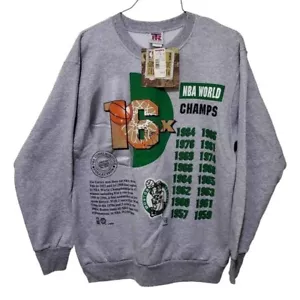 NOS Vintage 90s Adult Sz L Long Gone Series Boston Celtics Champ Sweatshirt RARE - Picture 1 of 14