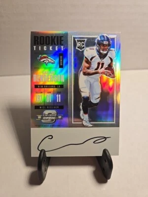 2017 Panini Contenders Optic #132 Carlos Henderson AUTO BRONCOS RC 100424 - Image 1 of 4