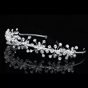 Bridal Starburst Rhinestones Crystal Prom Wedding Tiara Headband 7787 - Picture 1 of 4