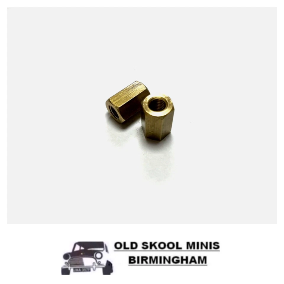 CLÁSICO MINI PAR DE TUERCAS COLECTOR DE ESCAPE DE LATÓN LARGO 51K1177 x2 AUSTIN MORRIS DR2 Foto 1 de 1