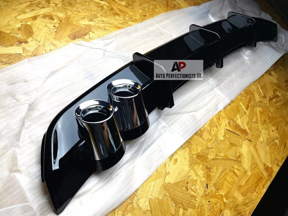 Kit de cuerpo difusor cenefa negro brillo trasero estilo VW Polo MK5 6C GTI 2014-17 - Imagen 1 de 4