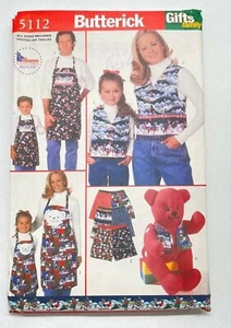 Butterick Family Gift Sewing Pattern 5112 Aprons , Vest , Kids , Adults , Boxer - Picture 1 of 4