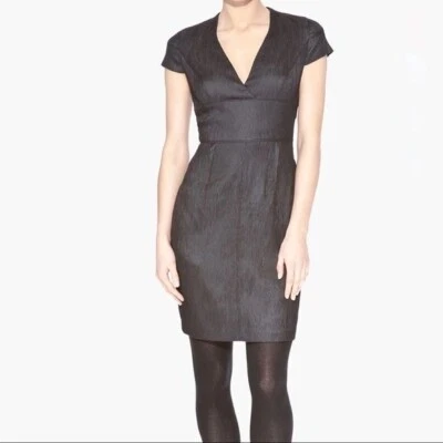Vestido Marc New York Andrew Marc para mujer negro manga gorra tejido texturizado talla 0 Foto 1 de 4
