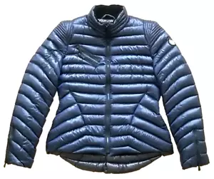 Dawn Levy DL2 Bell Down Puffer Jacket Women M Navy Blue Coat Fitted Zip Pockets - Picture 1 of 14