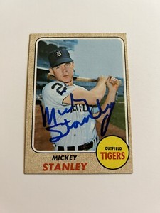 Mickey Stanley Signed 1968 Topps Detroit Tigers Card # 129