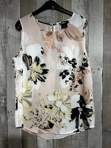 DKNY Floral Top Sleeveless Summer Tank Pale Pink BNWOT - Picture 1 of 9