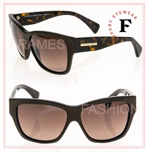 ALEXANDER MCQUEEN Brown Havana Classic Rectangle Leather Sunglasses AMQ4189 4189 - Picture 1 of 7