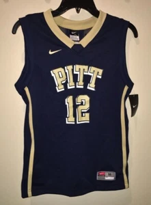 NIKE Elite Pitt Panthers #12 Navy Blue Gold Basketball Jersey New Boys M 12 14 - Picture 1 of 3