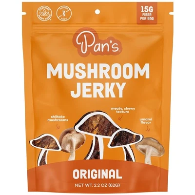 Pan's Mushroom Jerky - Original, paquete de 3 de 2,2 onzas Foto 1 de 3