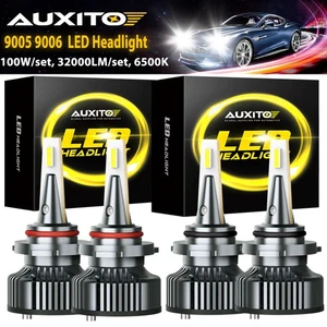 4PCS AUXITO 9005 9006 Combo LED Headlight High Low Beam Bulbs 6500K White Y13 - Picture 1 of 16