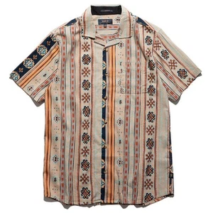 Roark Herren Bazaar Kurzarm Aztec Woven Hemd M Stone Classic Fit - Bild 1 von 8