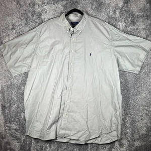 Polo Ralph Lauren Shirt Mens 3XLT Gray Short Sleeve Button Down Embroidered Pony - Picture 1 of 8