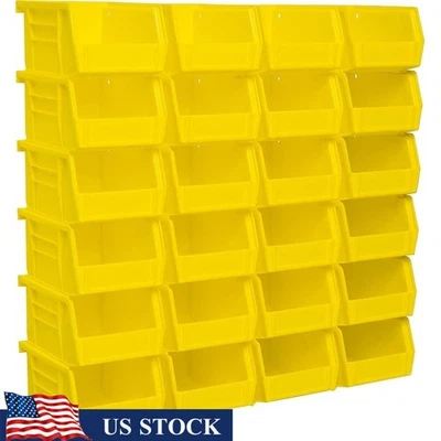 Stackable Storage Bins Heavy-Duty Plastic Organizer Home Office Classroom New - Image 1 of 4