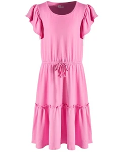 Epic Threads Big Girls Solid Tiered Dress - Juicy Pink - M NWOT - Picture 1 of 4