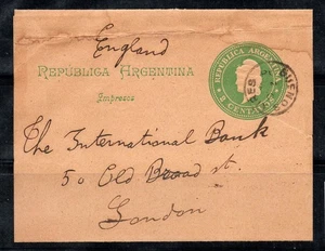 Argentinien 1898 Ganzsachen 40% gereist BUENOS AIRES, ENGLAND - Bild 1 von 1