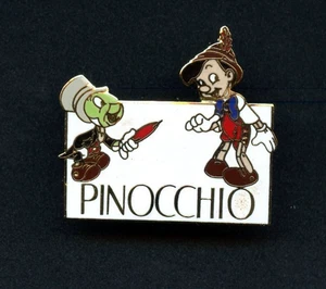 1980s Disney Pinocchio & Jiminy Cricket Vintage Older CLASP Back Pin - Picture 1 of 1