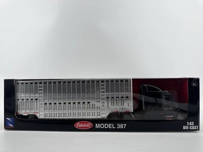 NEW RAY Peterbilt 387 Livestock Hauler Truck 1:43 Die-Cast - Image 1 of 4