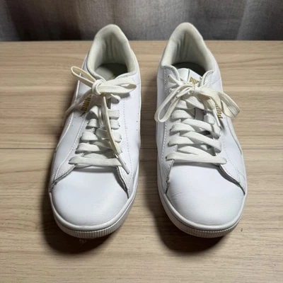 Puma Smash Plateau weiß Leder Turnschuhe Damengröße 9 US sportlich Alltag - Bild 1 von 4