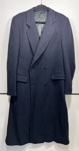 Abrigo De Colección Saks Fifth Avenue Lana Azul Marino Doble Pecho Hecho en EE. UU. Hombres Vestido - Imagen 1 de 16