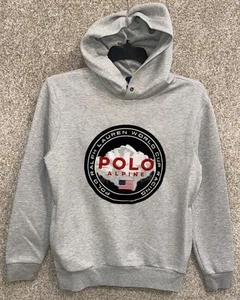 Polo Ralph Lauren Mens Alpine Ski Racing Patch Hoodie Sweatshirt Size Small - Picture 1 of 15