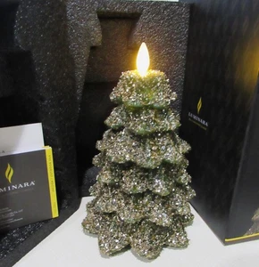 Luminara Verde Brillo 6.5" ÁRBOL DE NAVIDAD Llama Móvil Vela LED Sin Llama - Imagen 1 de 2