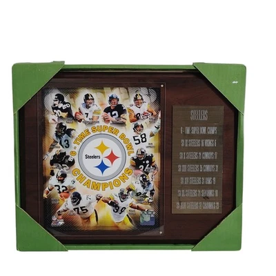 Archivo de fotos de la NFL Pittsburgh Steelers 6x Campeón del Super Bowl Placa colgante de pared  Foto 1 de 4