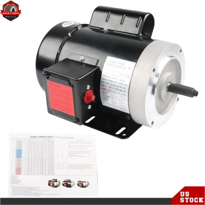 1/2HP 56C 1725RPM General Purpose Electric Motor 1Phase TEFC 60HZ 1.88'' Shaft - Image 1 of 4