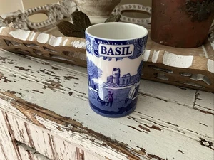Spode Blue Italian Basil Spice Jar Countryside Scenes NO TOP NEW - Picture 1 of 4
