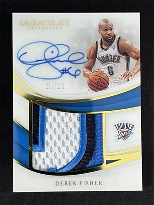2018-19 Panini Immaculate Collection Derek Fisher Autographs Auto Patch /25 - Image 1 of 2