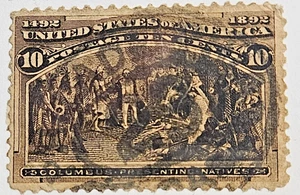 US Stamp Sc 237, 10c Columbus, Used F/VF CV$8.00 (509A) - Picture 1 of 1