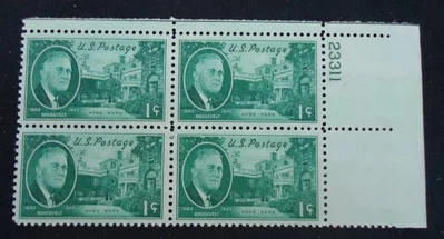 US Stamps-SC# 930 -933 - Plate Block - Roosevelt -  1 - 5 Cent - MNH  - CV $4.00 - Image 1 of 4