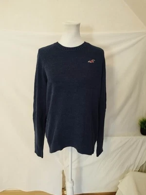 Pull Hollister Léger  En Maille Coton Bleu Homme Taille M 👍 - Photo 1/4