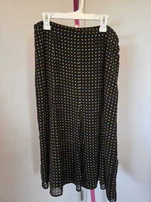 Falda midi Liz Claiborne marrón a lunares línea A | Talla 6 | Estilo clásico años 90 Foto 1 de 4