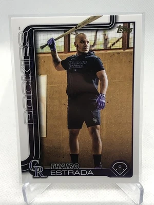 2025 Topps Update Thairo Estrada #339 Golden Mirror Colorado Rockies - Image 1 of 2