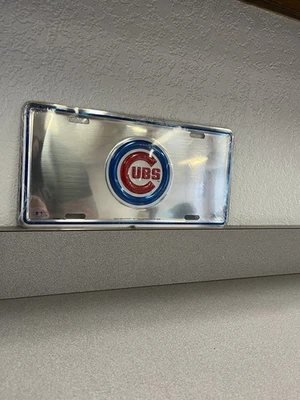 Chicago Cubs MLB  Chrome Die Cast License Plate - Image 1 of 4