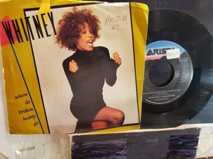 WHITNEY HOUSTON 7" 45 RPM "Where Do Broken Hearts Go" "Where Are You" w/PS VG+ - Picture 1 of 11