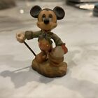 ANRI Disney Mini Mickey Mouse Hiking Woodcarved Figure Made In Italy