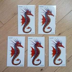 FIVE SEAHORSE TEMPORARY TATTOOS - Picture 1 of 1