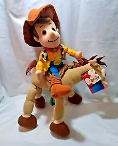 Disney Store; Toy Story 2 -Woody & BULLSEYE The Horse 12" Poseable Plush NWT - Picture 1 of 8