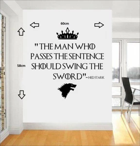 Game Of Thrones Custom Vinyl Wall Art Decal Boys Girls Bedroom Sticker - Picture 1 of 5