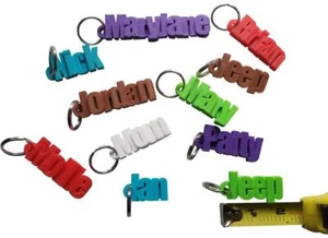 3D Schlüsselring, Name Schlüsselanhänger, Name personalisiert, Namensschild, Gepäckanhänger, Schultasche - Bild 1 von 2
