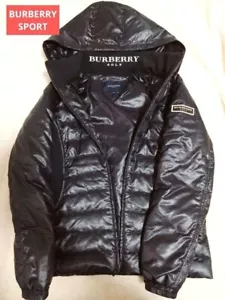 Burberry Down Jacket Large Logo Black Size S Used - Picture 1 of 10