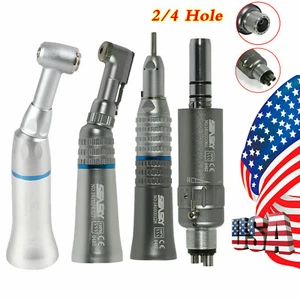 USA Dental Slow Low Speed Push/Latch Contra Angle Straight Motor Handpiece 2/4H - Picture 1 of 34