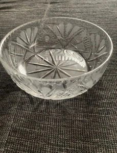 Glasschale Schüssel Bleikristall handgeschliffen   dickwandig sehr schwer - Bild 1 von 1