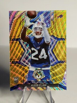 Kaiir Elam 2022 Panini Mosaic Yellow Wave /17 Buffalo Bills Rookie SSP Cowboys - Image 1 of 3