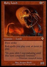 1x Ruby Leech Invasion MtG Magic Red Rare 1 x1 Card Cards MP