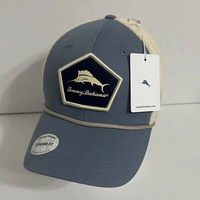 NWT Tommy Bahama Unisex Beige Blue Swordfish Adjustable Snapback Hat Cap - Image 1 of 4