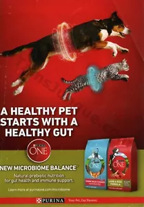 2022 Purina One Dog Katzenfutter gesunder Darm DRUCK ANZEIGE einzigartige Geschenkidee? (2021) - Bild 1 von 1