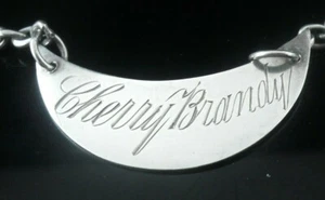  Sterling Silver CHERRY Brandy Decanter Label, Birmingham Antique 1897 - Picture 1 of 4