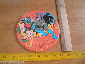 1982 LARGE Batman and Robin pinback button frame stand 6" round - Picture 1 of 3